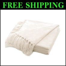Load image into Gallery viewer, Versatile 60"x80" Chenille Throw Blanket with Eye-Catching Tassels for All Ages