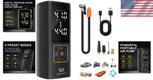 Load image into Gallery viewer, Compact Battery-Powered Tire Inflator with Smart Pressure Control &amp; LED Light