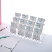 Load image into Gallery viewer, Elegant 3-Tier Acrylic Business Card Holder - Clear Display for Professionals