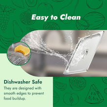 Load image into Gallery viewer, Durable 1/2 Size Stainless Steel Food Pan Covers - Set of 6 with Easy Handle