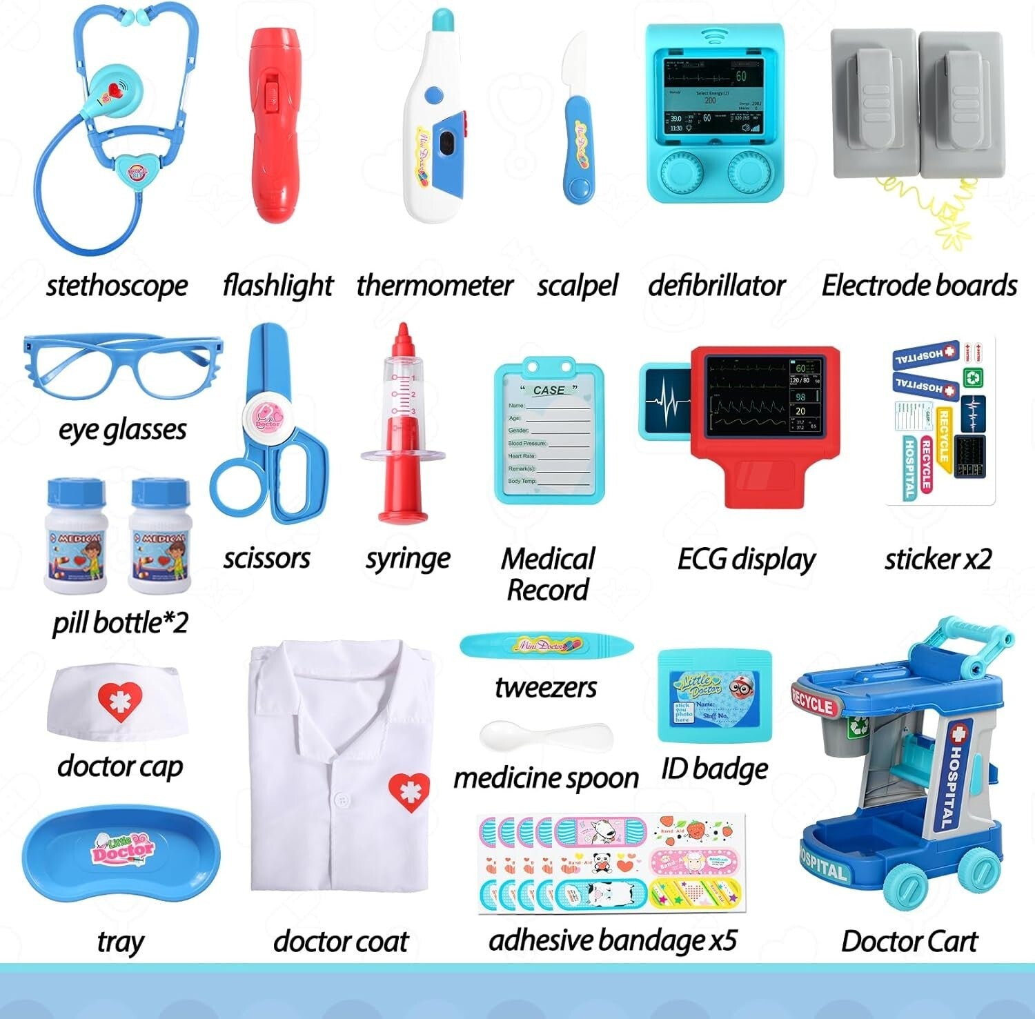 Multifunctional Kids Doctor Set with Cart and Accessories - Educational Toys