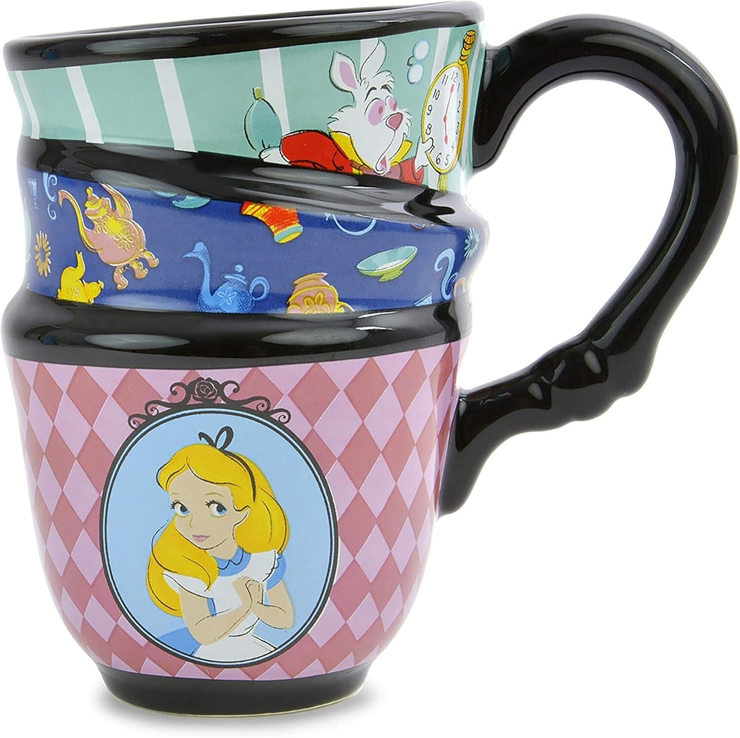 Artisan Hand-Painted Disney Alice Teapot and Cup Set - Unique Limescale Design