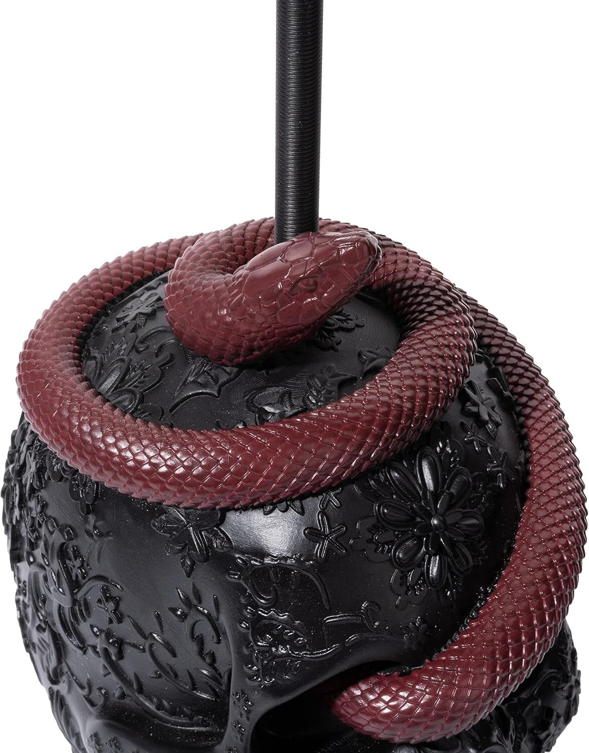 Dark Elegance: 24" Snake Skull Table Lamp with Color Changing Feature