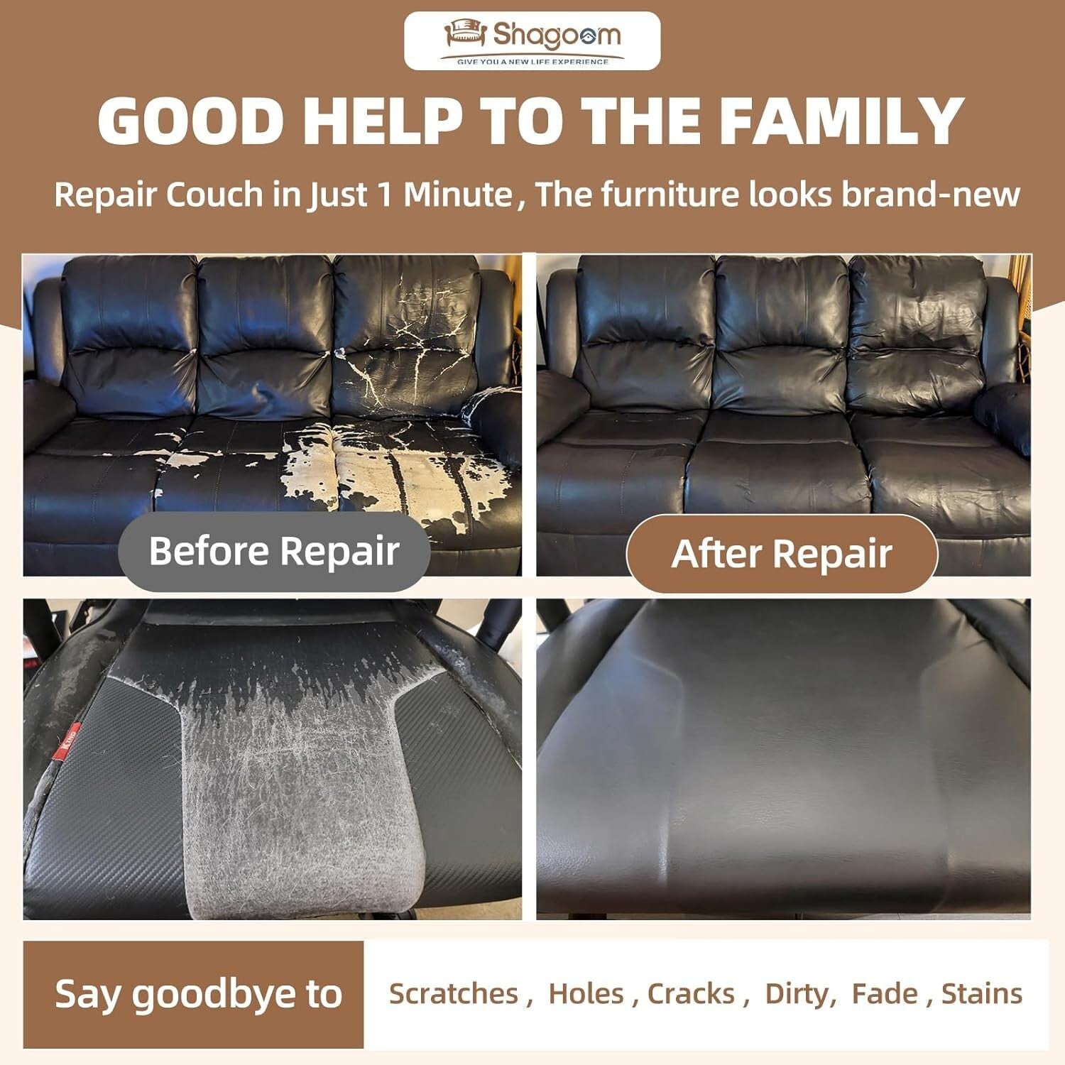 DIY Large Leather Repair Patch, 35x79 Inch Waterproof Adhesive for Home Renewals