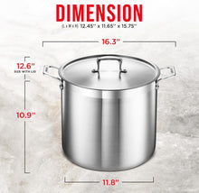 Load image into Gallery viewer, High-Quality 20 Quart Induction-Ready Stockpot - Riveted Handles &amp; Easy to Clean