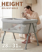 Load image into Gallery viewer, Stylish Bedside Sleeper Crib with Auto-Lock Wheels &amp; Comfortable Fleece Mattress