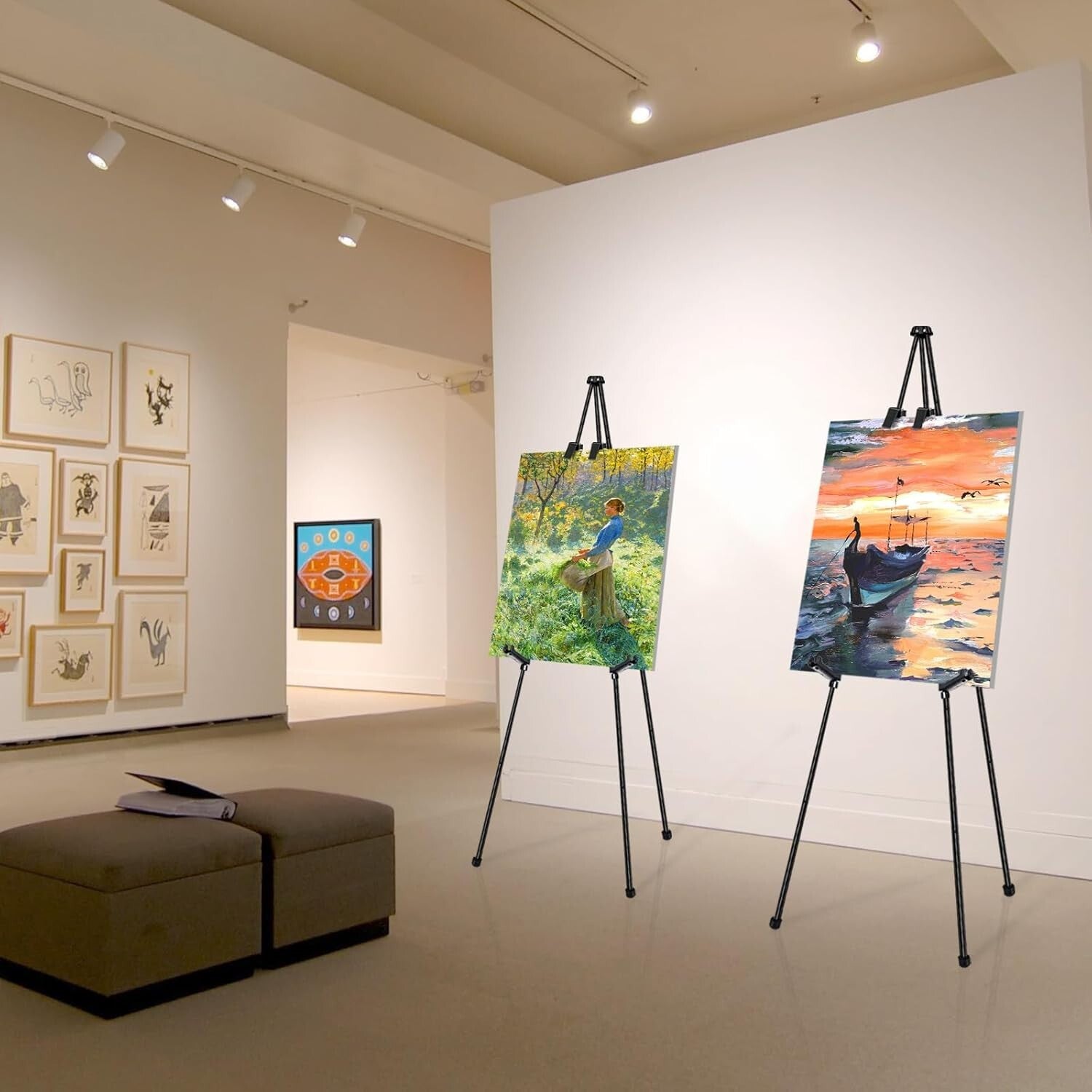 6 Pack Folding Easels for Stylish Displays - Portable & Adjustable to 66-Inch