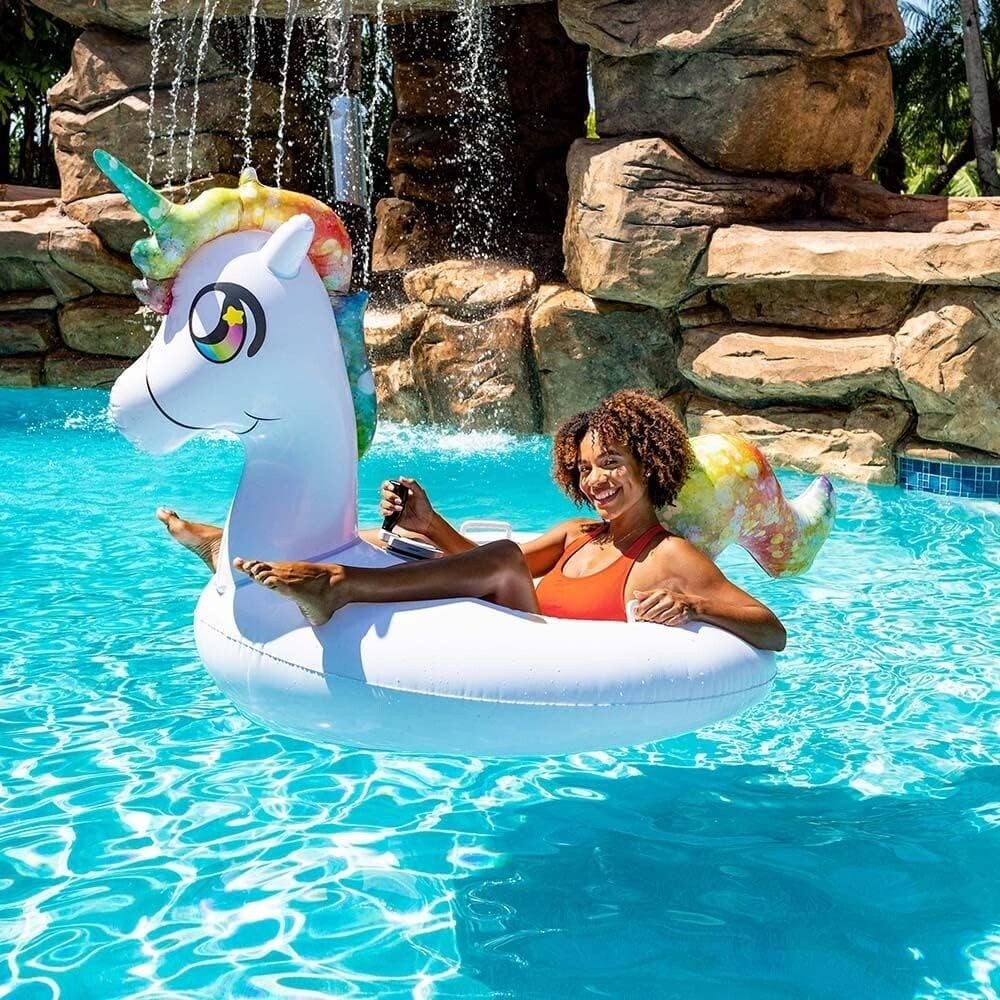 Durable 250 lb Capacity Motorized Unicorn Pool Float - Fun for Adults