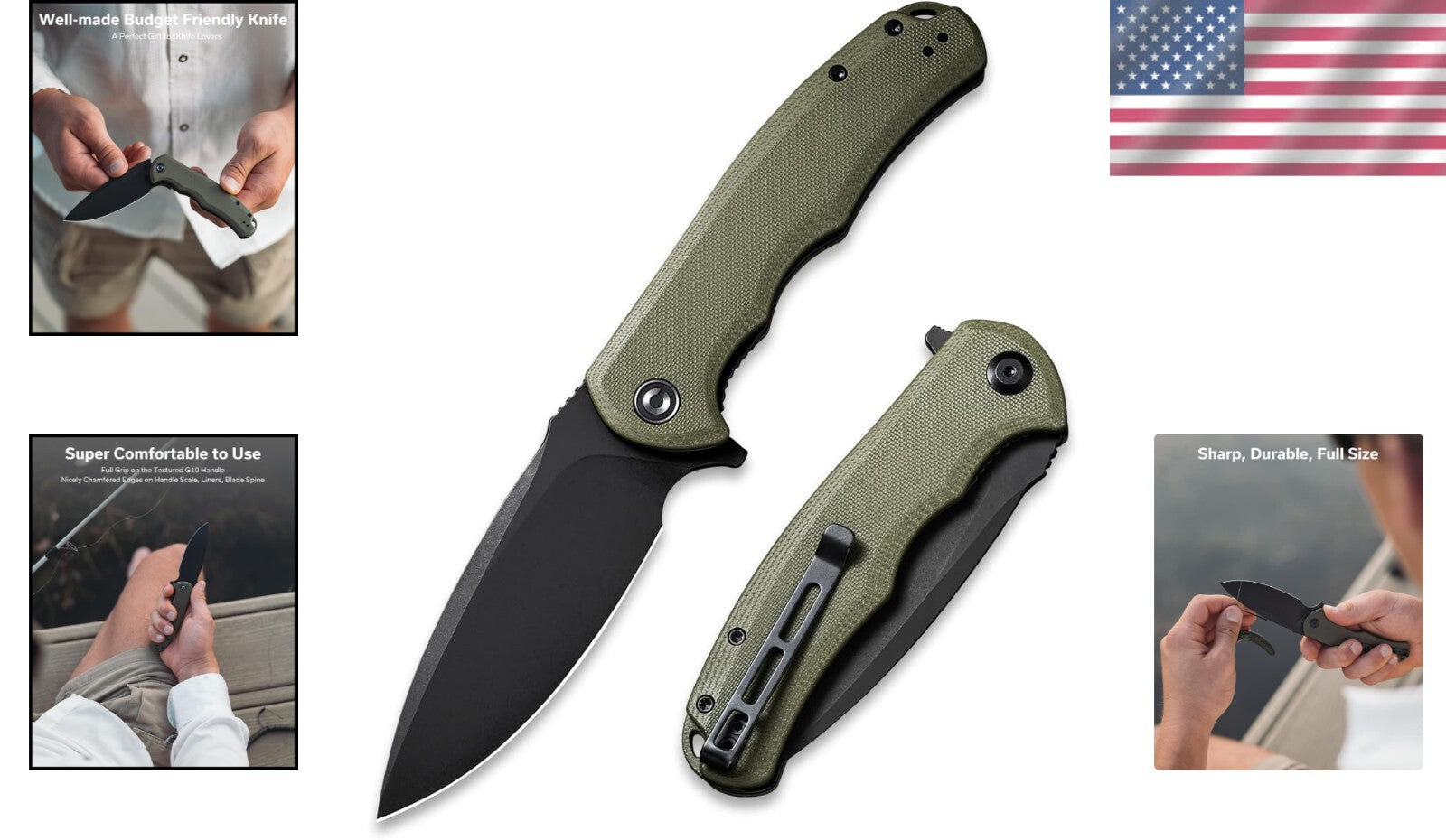 Durable Folding Praxis Knife with Smooth Opening - Perfect for Camping & Hiking