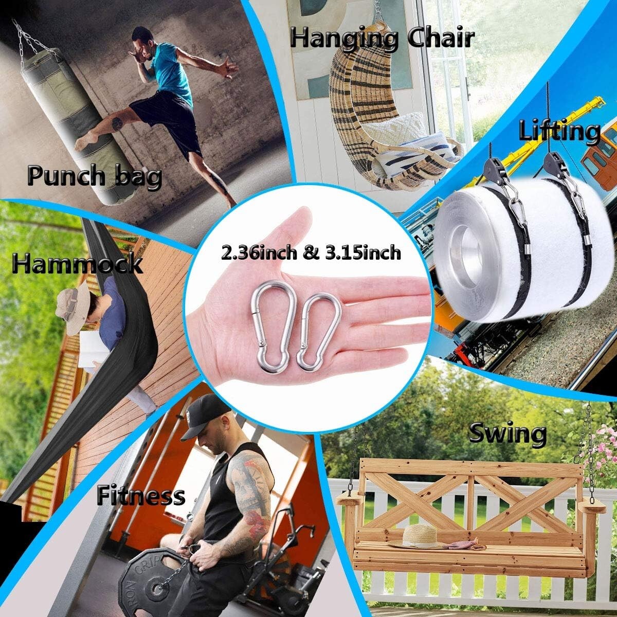 Heavy Duty 24-Pack Spring Snap Hooks - Secure Connectors for Outdoor Adventures