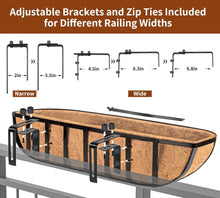 Load image into Gallery viewer, Rust-Resistant 24-Inch Hanging Flower Planter Set with Coconut Liner &amp; Brackets