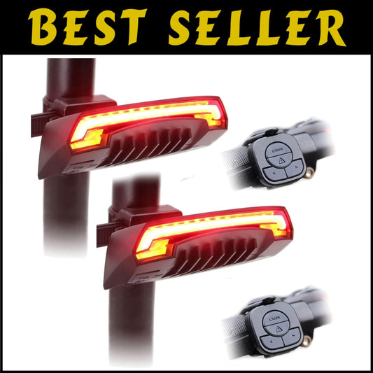 2-Pack X5 LED Bike Tail Light with 6 Modes & Wireless Remote - Safety First!