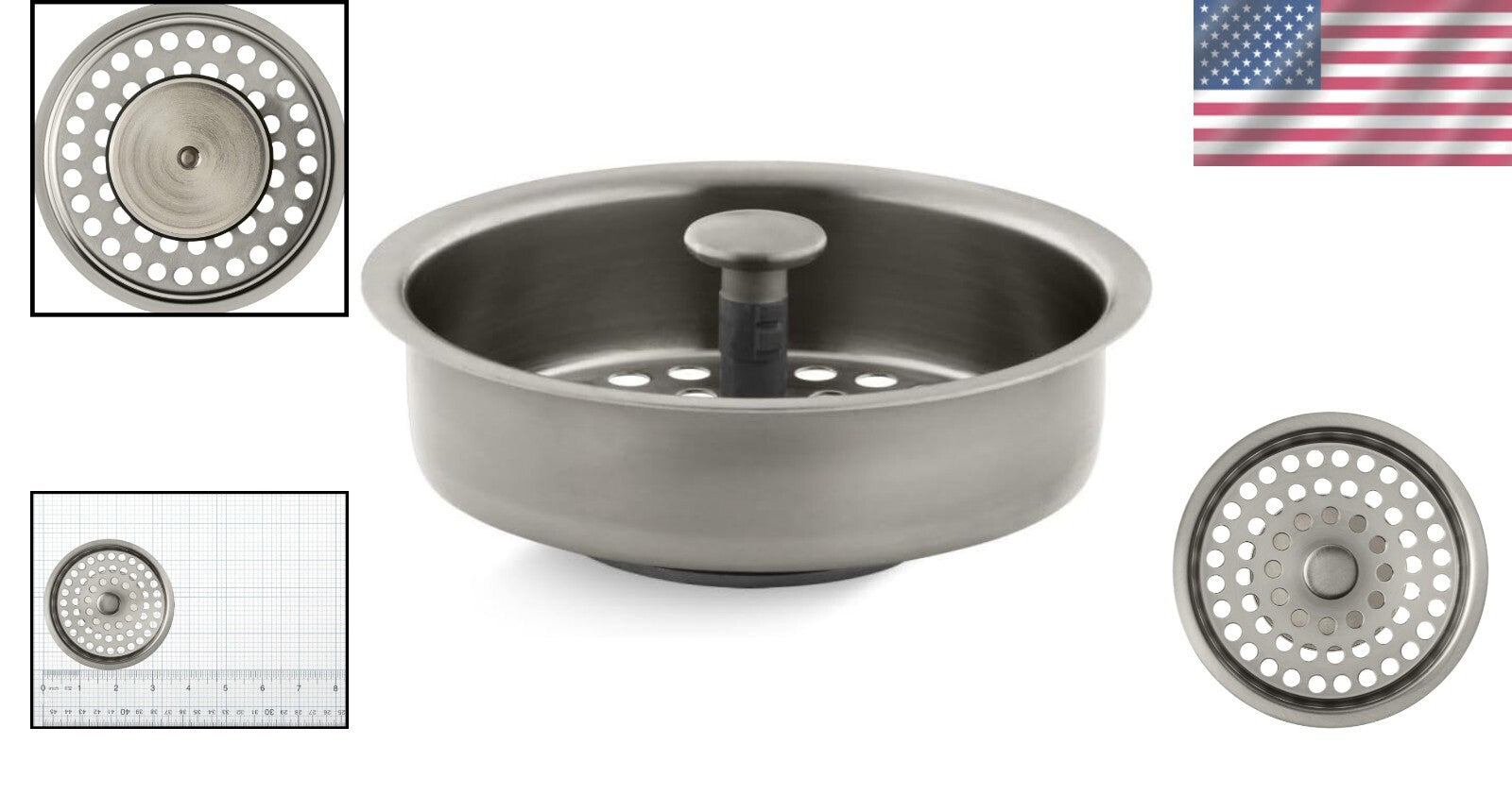 Premium Removable Duostrainer Sink Strainer Basket in Vibrant Brushed Nickel