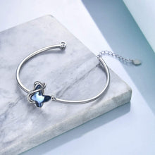 Load image into Gallery viewer, Hypoallergenic Silver Butterfly Bracelet with Crystals - Elegant Women’s Jewelry