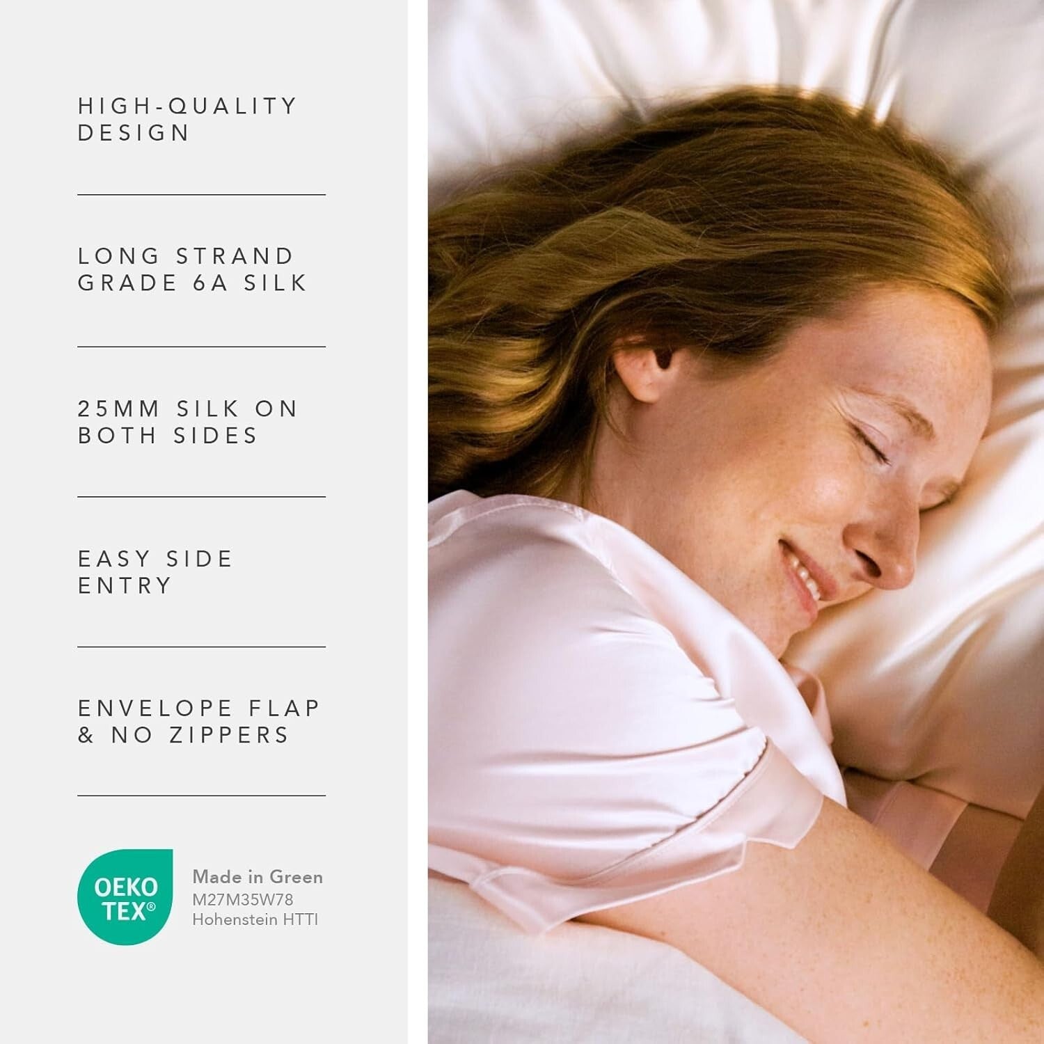 Luxury Quality 25mm Queen Mulberry Silk Pillowcase - Good Housekeeping Winner