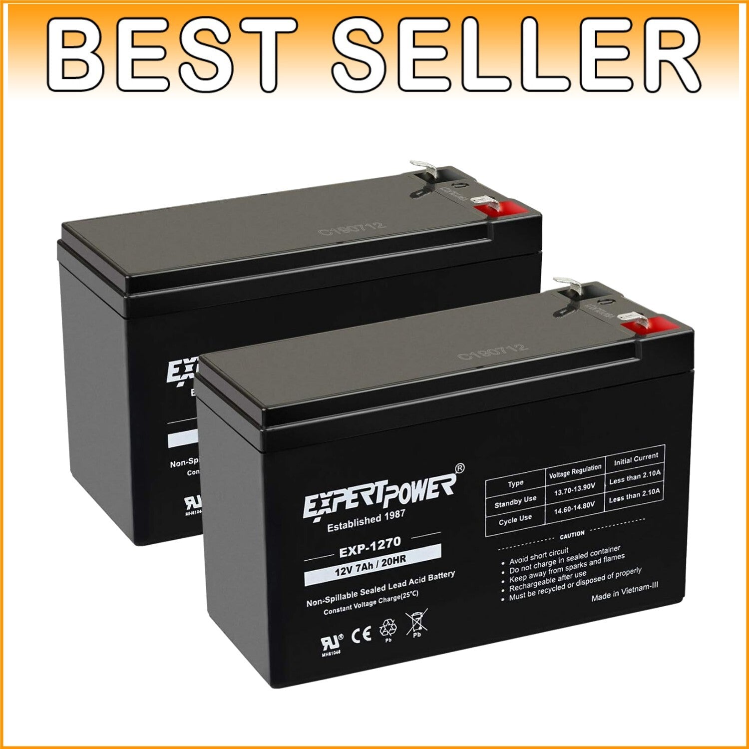 Portable 12V 7Ah Sealed Lead Acid Battery - Ideal for Scooters & Emergency Use