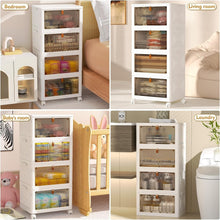 Load image into Gallery viewer, Install-Free 4-Tier Storage Organizer with Magnetic Doors - Perfect for Home
