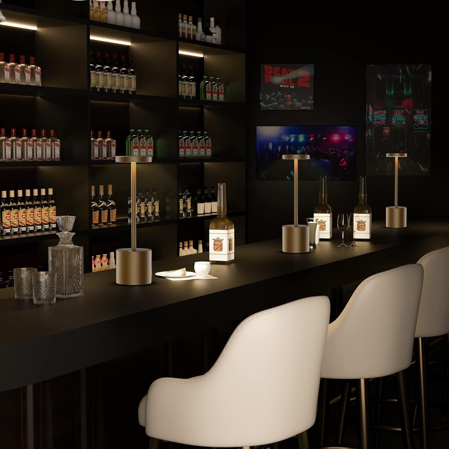 Dimmable Aluminum LED Table Lamp - Cordless & Rechargeable for Indoor/Outdoor