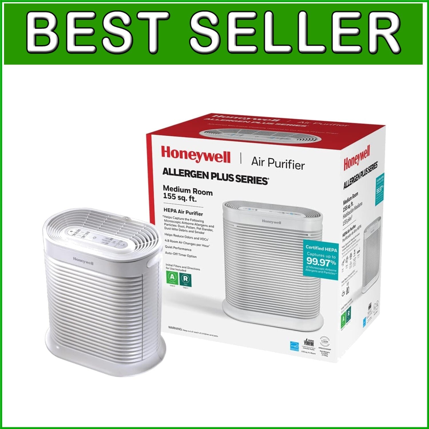 AllergenPlus Series HEPA Air Purifier: Cleaner Air for Pet Owners & Families