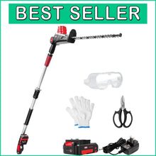 Load image into Gallery viewer, Effortless Trimming with Cordless 20V Hedge Trimmer &amp; Multi-Angle Adjustments