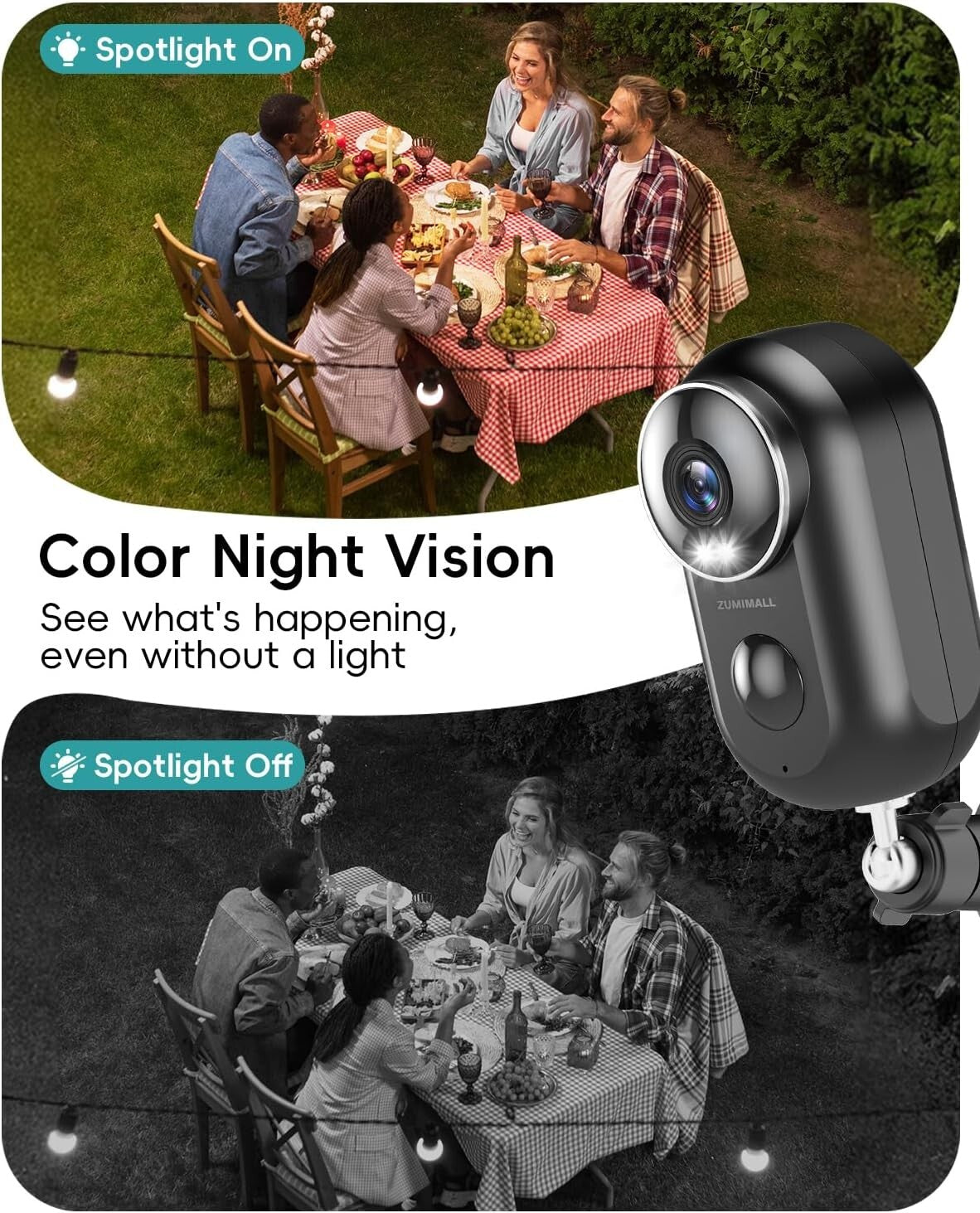 2-Pack Wireless Outdoor Security Cameras with 2K Night Vision & Magnetic Mount
