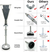 Load image into Gallery viewer, 4 Adjustable Metal Bed Support Legs with Anti-Slip Base - Easy Install Hardware