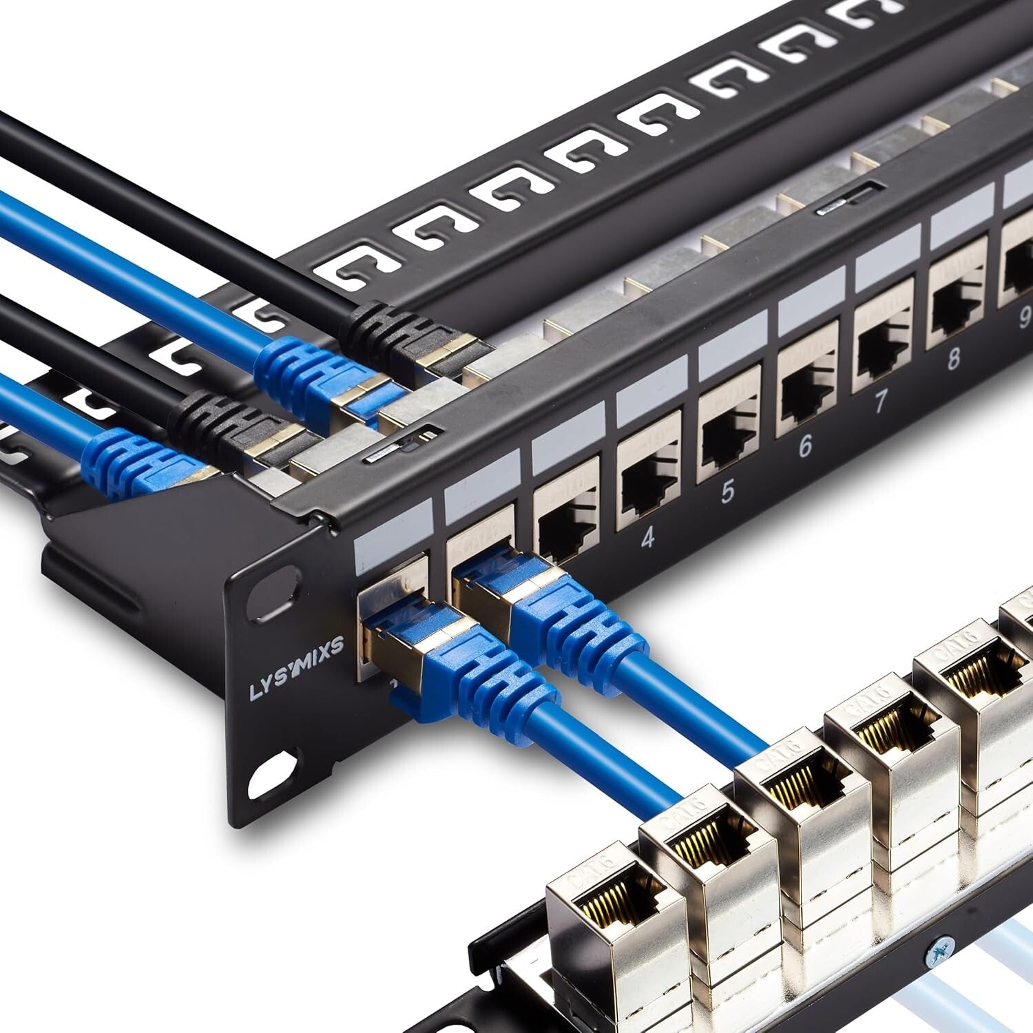 Easy Install 19 Inch Inline Keystone Patch Panel for 24-Port Network Solutions