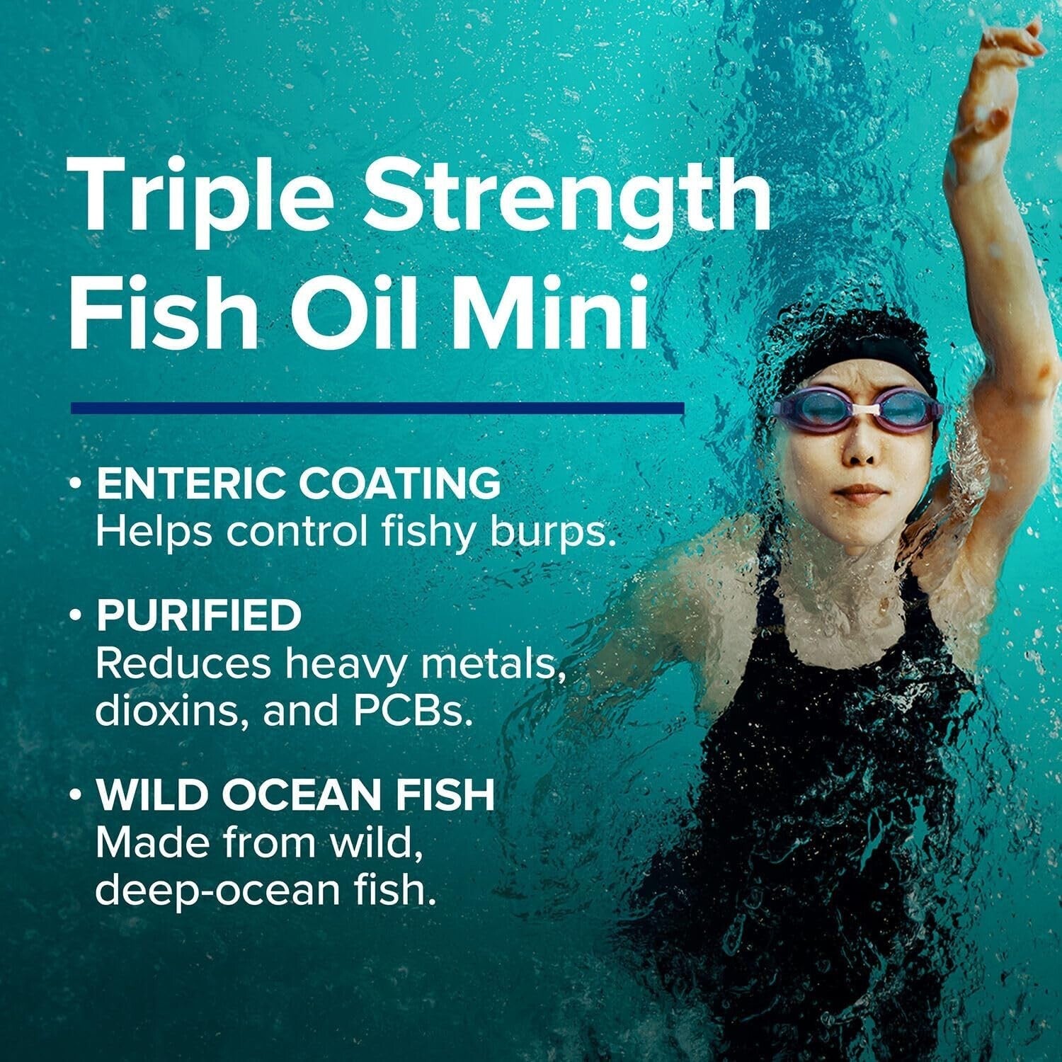 240 Mini Softgels Triple Strength Fish Oil - 1000mg Omega-3 for Heart & Eyes