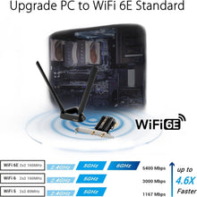 Load image into Gallery viewer, High-Speed WiFi 6E PCI-E Adapter - 5400Mbps Data Tray with Magnetized Antennas