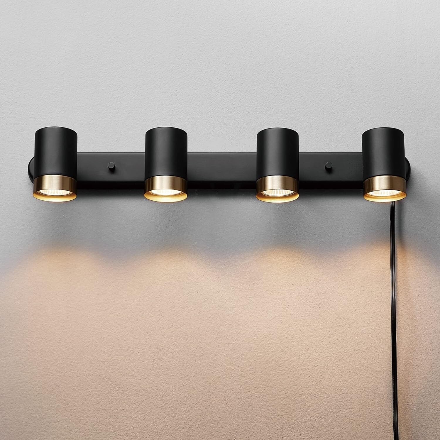 Elegant Matte Black 4-Light Track Light with GU10 Compatibility for Indoor Use
