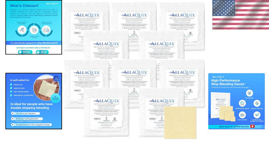 Fast-Acting X-Large Stop Bleeding Gauze - 10-Pack for All Ages & Skill Levels