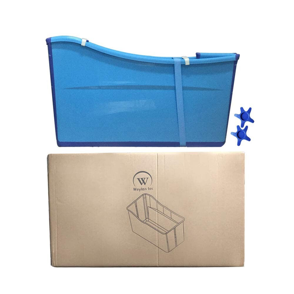 Blue Foldable Shower Tub for Toddlers & Petite Adults - Easy Storage Solutions