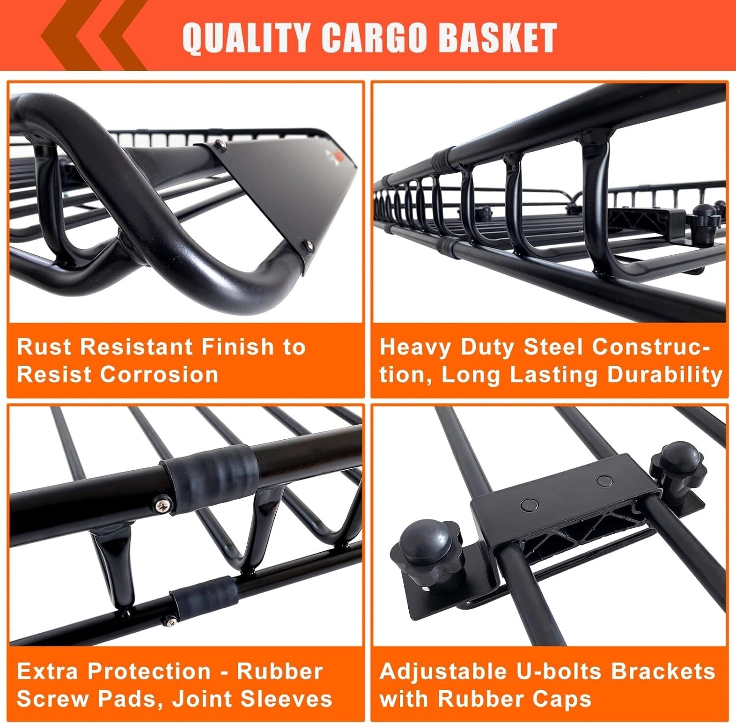 Universal Roof Rack Carrier Basket with Waterproof Bag & Cargo Net - 51" x 36"
