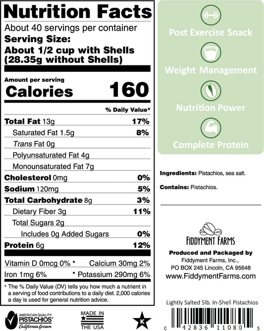 Delicious 5 LB Lightly Salted Pistachios - Perfect for Gifting & Celebrations