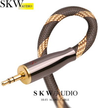 Load image into Gallery viewer, Premium 6.5ft High Gauge 22AWG Braided Aux Cable with Gold-Plated Connectors