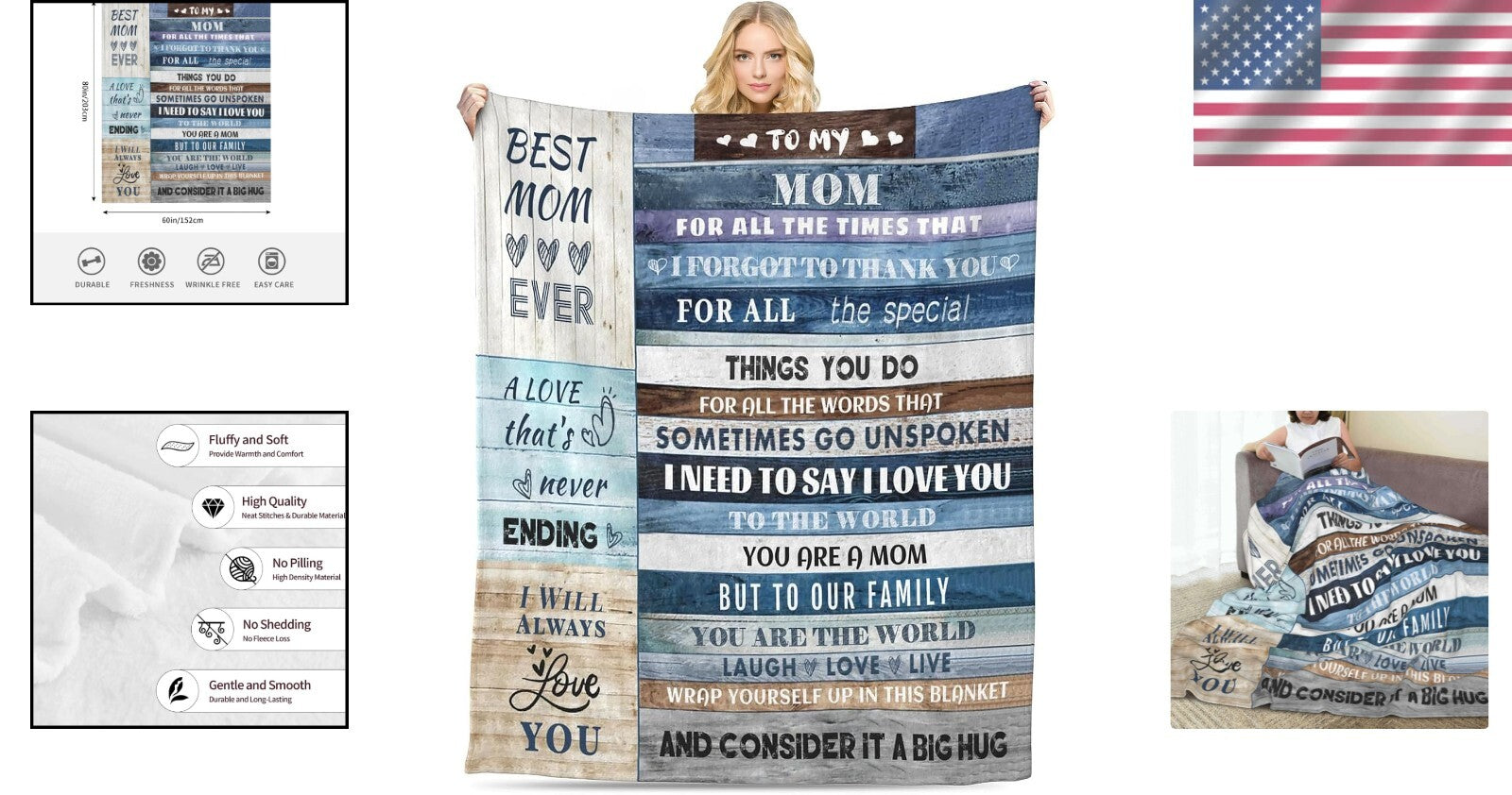 Premium Lightweight Flannel Throw Blanket for Mom - The Perfect Anniversary Gift