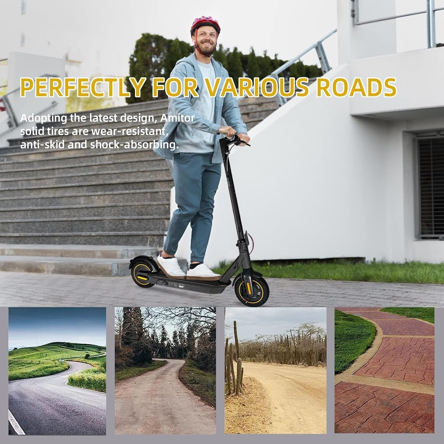 9.41 Inch Solid Rubber Tire for Electric Scooters - Abrasion and Explosion-Proof