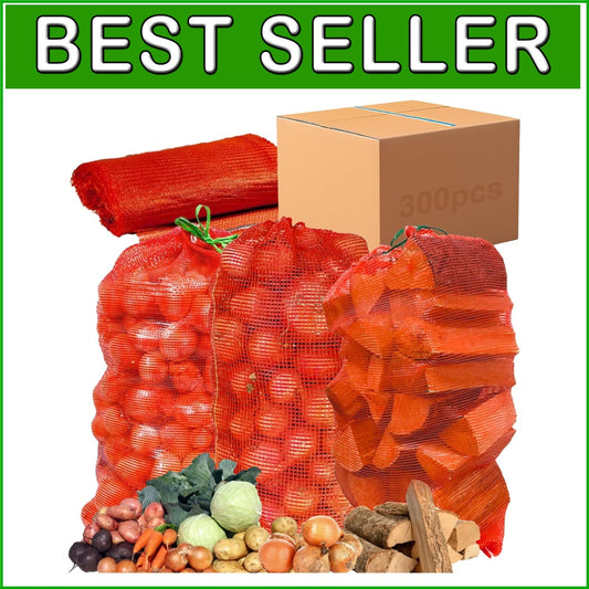Bulk 300 Red Mesh Storage Bags – Ideal for Onions, Potatoes & Produce Freshness