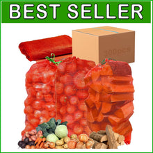 Load image into Gallery viewer, Bulk 300 Red Mesh Storage Bags – Ideal for Onions, Potatoes &amp; Produce Freshness