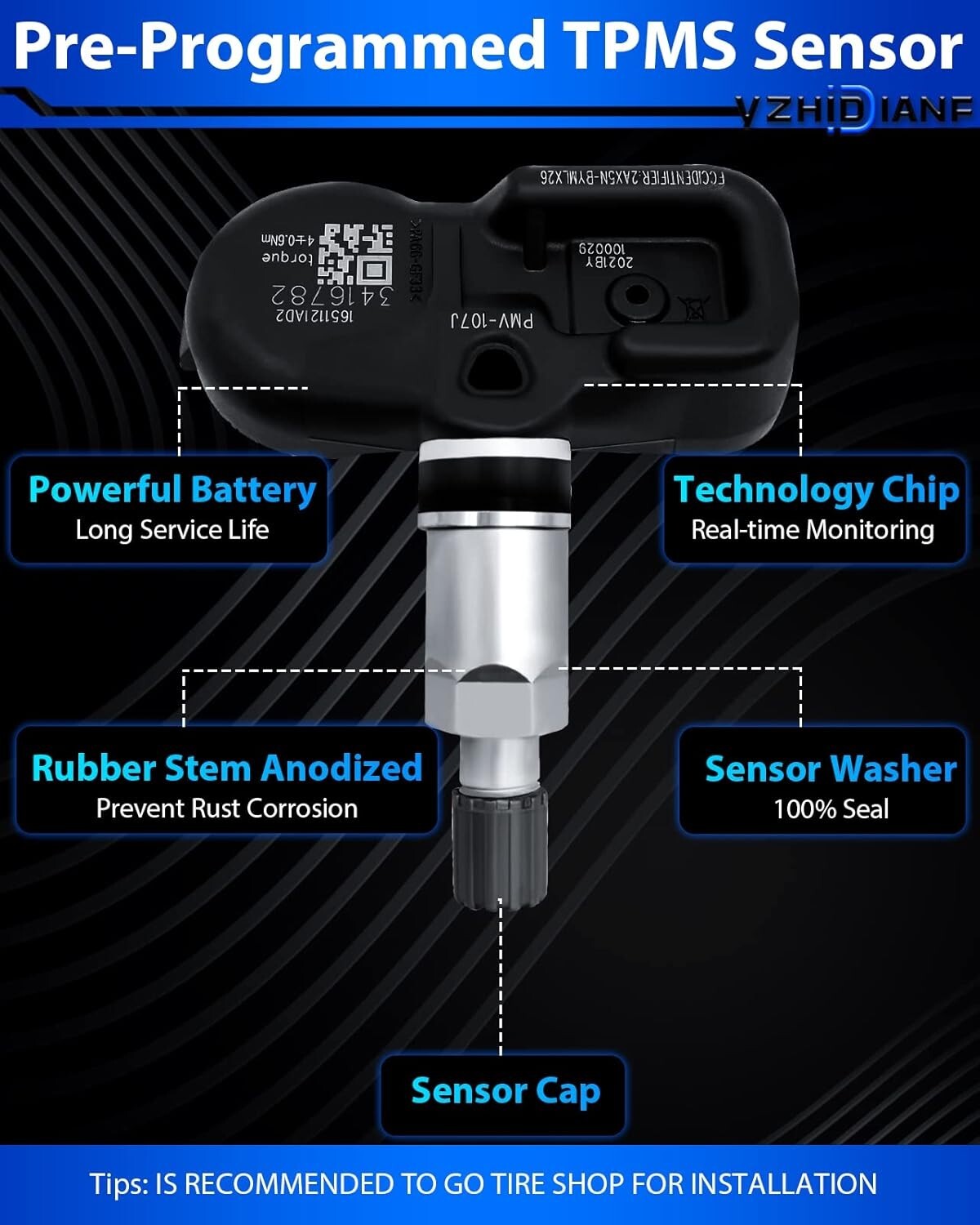 Durable Tire Pressure Sensors - Pre-Programmed for 2004-2016 Toyota & Lexus