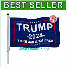 Load image into Gallery viewer, Trump 2024 Double-Sided Flag 5x8 - Reinforced Polyester for Indoor/Outdoor