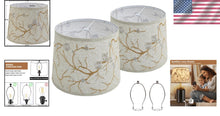 Load image into Gallery viewer, Elegant Lampshades Set of 2 with Floral Design - Ideal for Table &amp; Floor Lamps