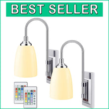 Load image into Gallery viewer, Stylish Cordless LED Wall Lights 2 Pack - Powered by Battery, Remote Controlled