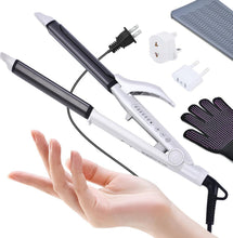Load image into Gallery viewer, Compact Dual Voltage Travel Styler – Curling Iron with EU Plug &amp; Argan Infusion