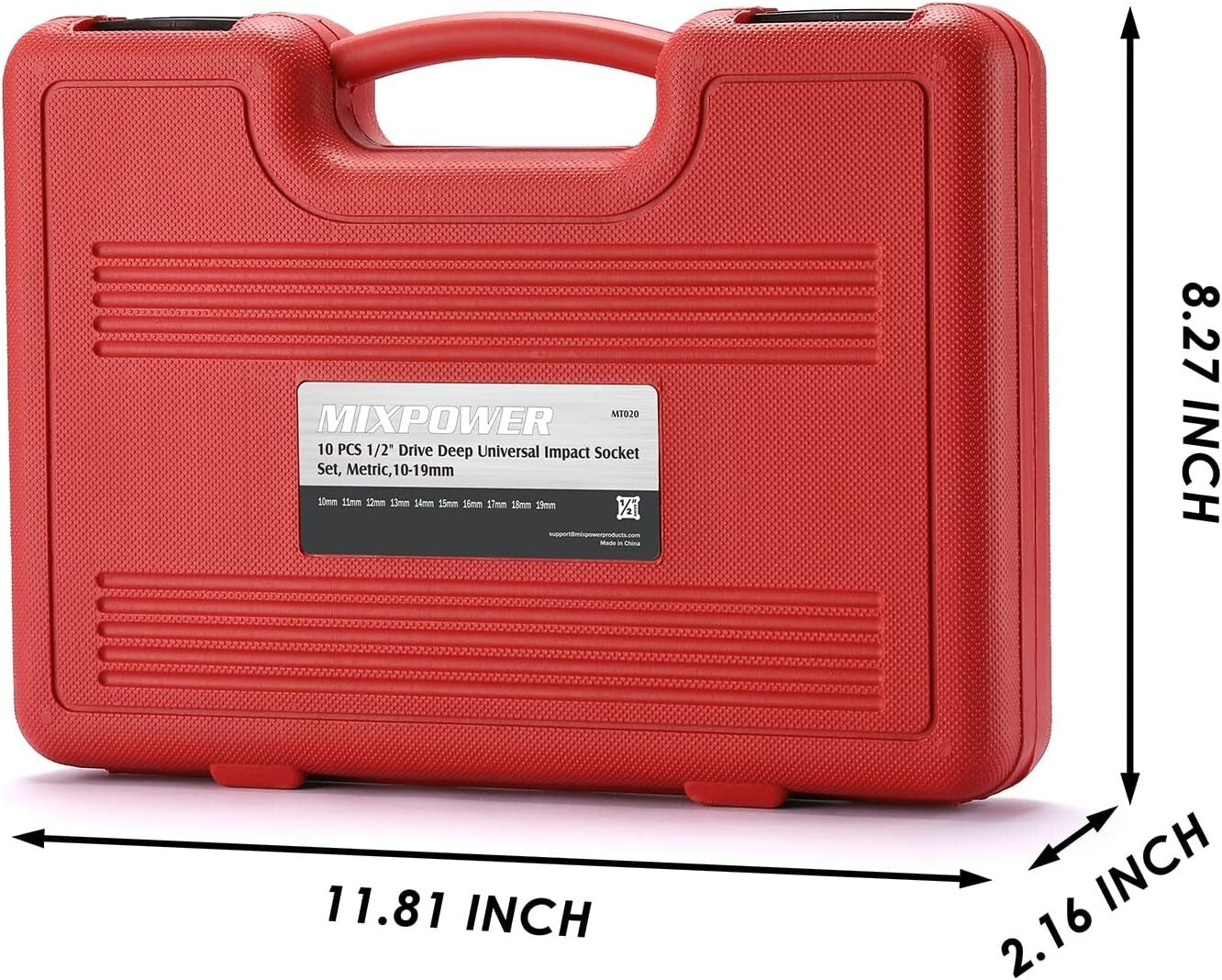 Lightweight 10-Piece Impact Socket Set - Chrome Molybdenum with Black Finish