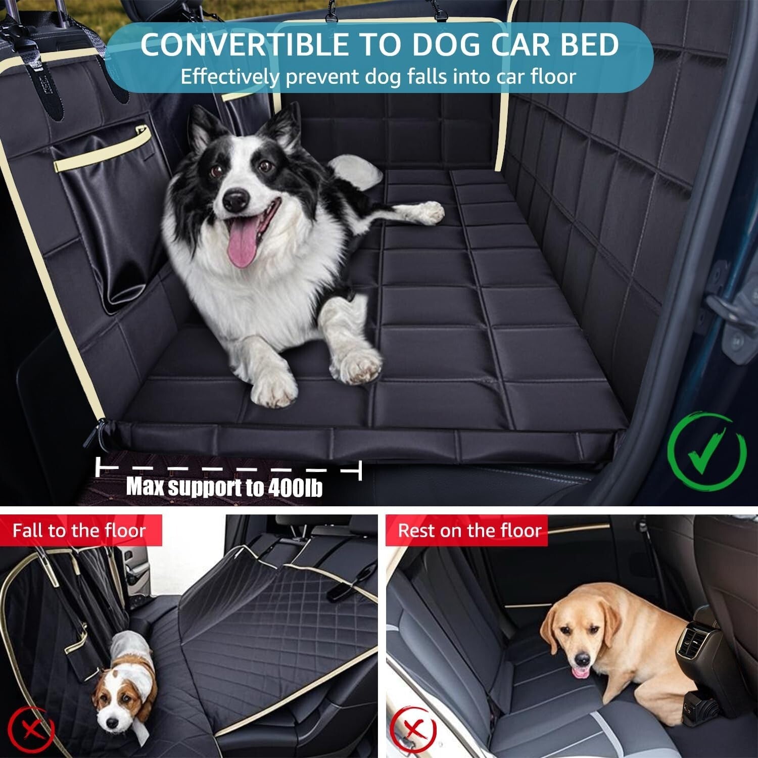 Heavy-Duty Waterproof Dog Car Hammock with Mesh Window - Fits SUVs & Trucks