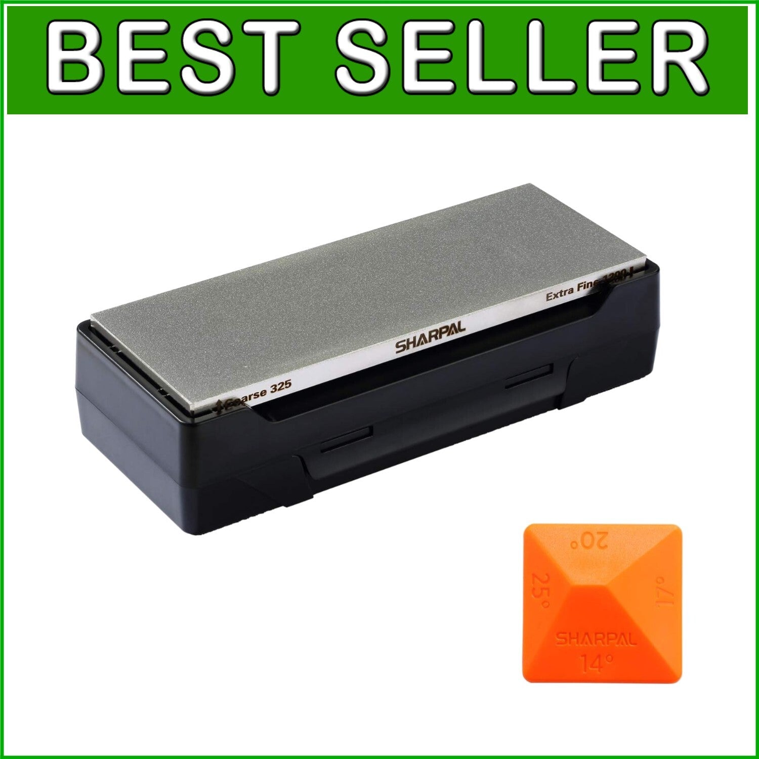 8x3 Double-Sided Diamond Whetstone with Angle Guide & Non-Slip Storage Base