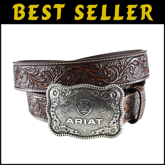 Durable Men's Leather Belt with Interchangeable Buckle - Perfect Western Style