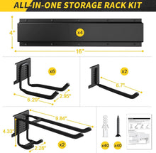 Load image into Gallery viewer, Durable Alloy Steel Wall-Mounted Tool Rack - Space-Saving 10 Hook Organizer