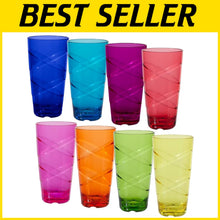 Load image into Gallery viewer, Contemporary 24oz Acrylic Tumbler Set of 8 - Perfect for Hot and Cold Drinks